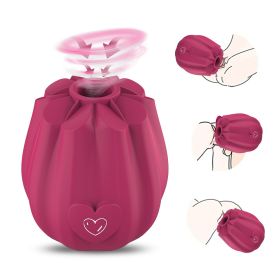 Sucking Rose Vibrating Stick Sexy Tongue Licking Rose Sucker Vibrating Stick Female Masturbation Device (Color: pink)